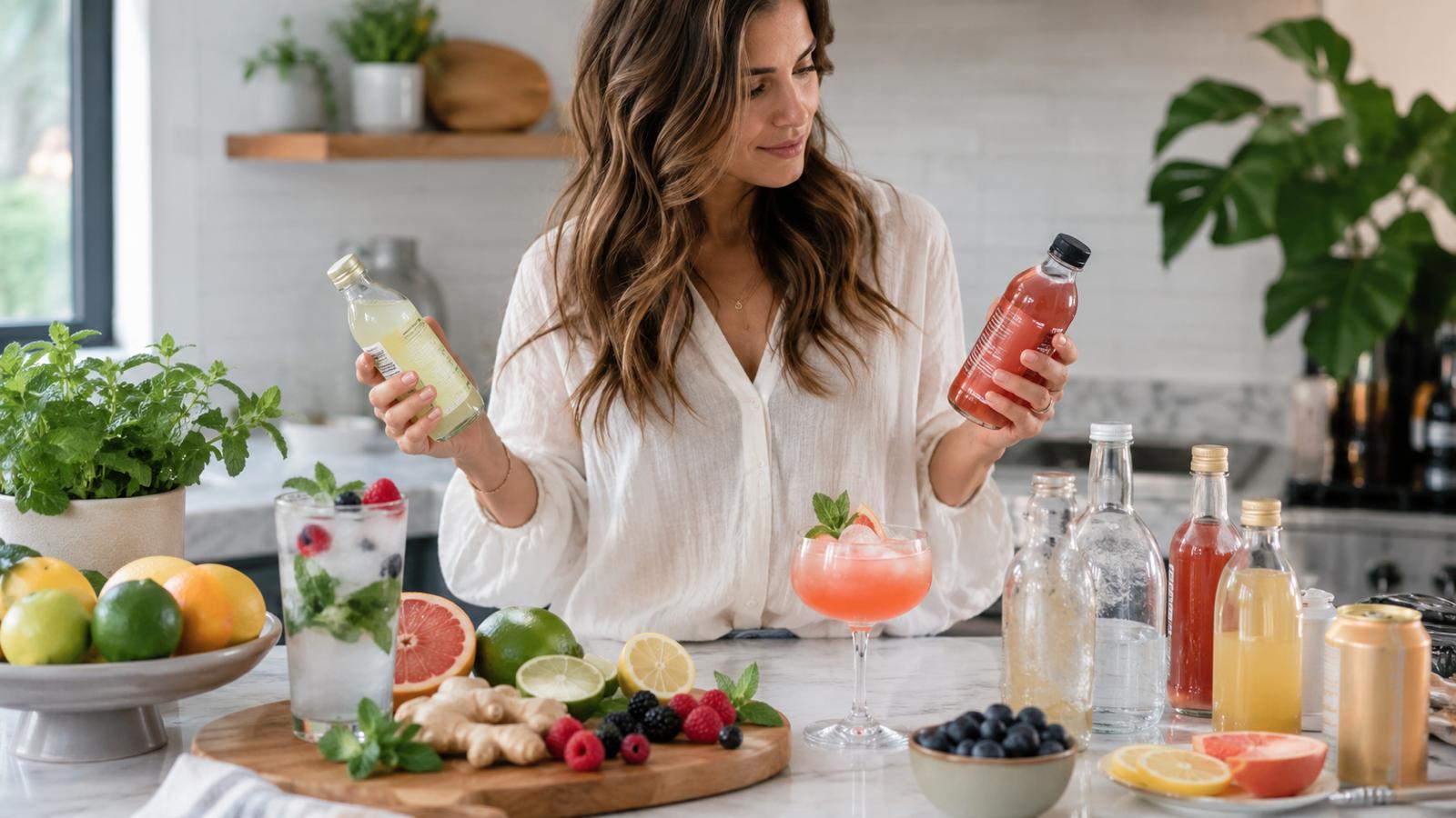 Before and After Drink Hack: Turn Plain Sparkling Water Into a Main Character Sip