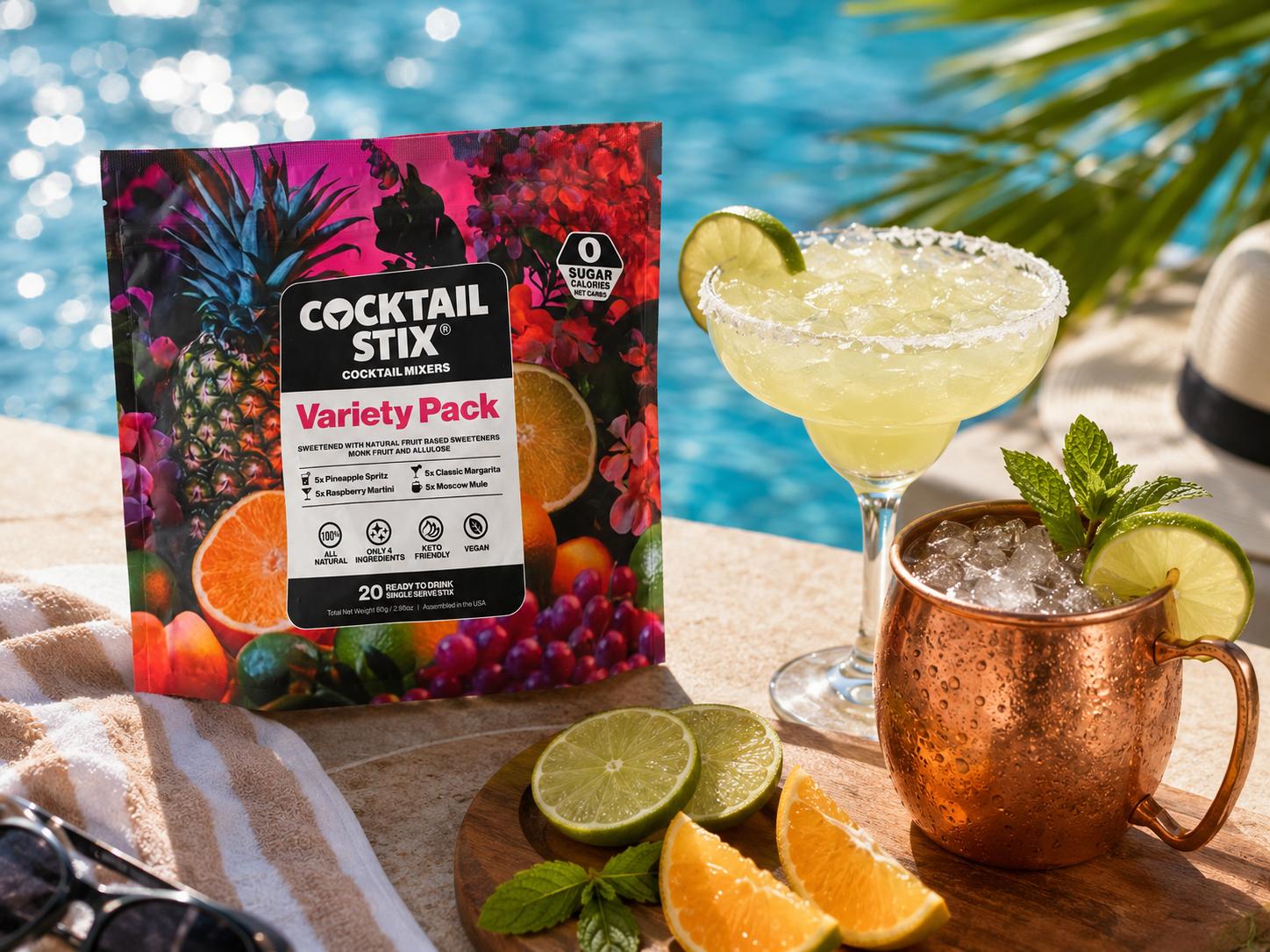 Sugar Free Mocktail Drink Mix Packets for Better Drinks Anywhere